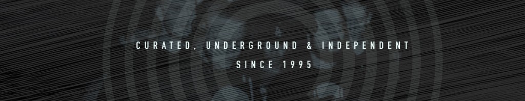 End of an Ear brand banner — 'Curated, underground & independent since 1995' over a dark record-groove texture